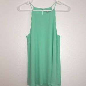 Mint colored sleeve-less top